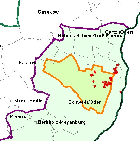 Kerngebiet und Sperrzone II im Landkreis Uckermark (KG 8)