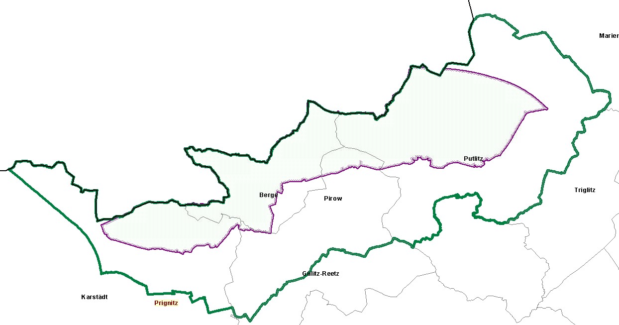 Bild: Sperrzone I und Sperrzone II sowie Weiße Zone im Landkreis Prignitz (Stand: 06.07.2023)
