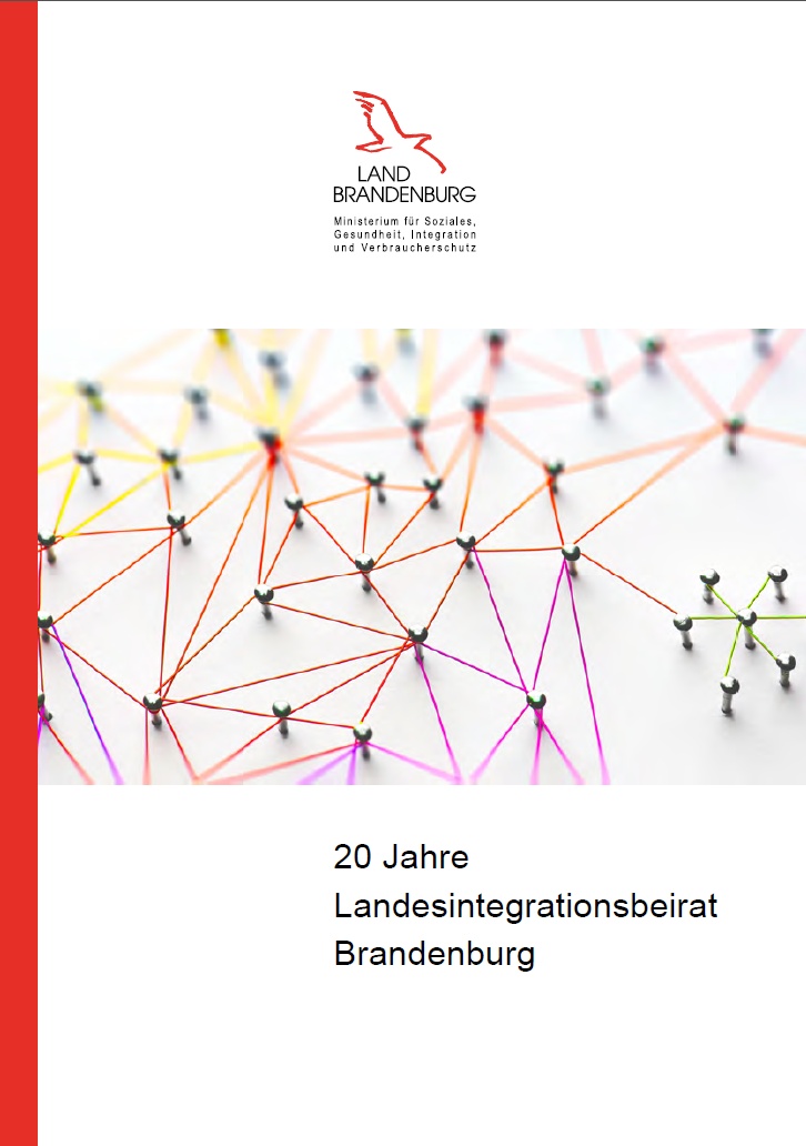 Titel der Broschüre: 20 Jahre Landesintegrationsbeirat Brandenburg