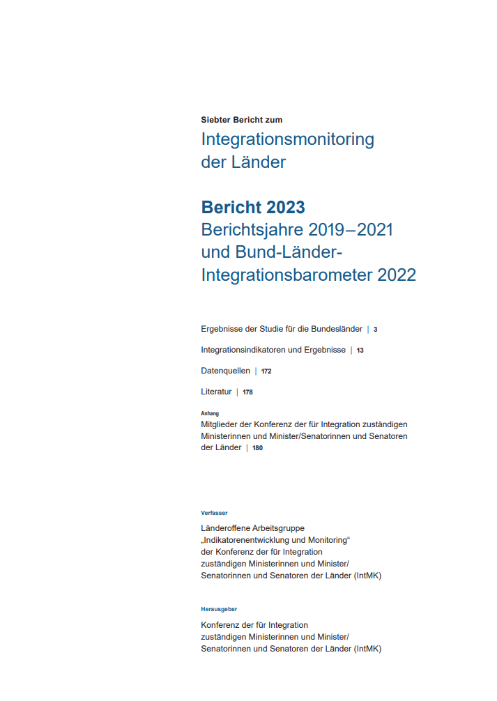 Titel Integrationsmonitoring der Länder Bericht 2023