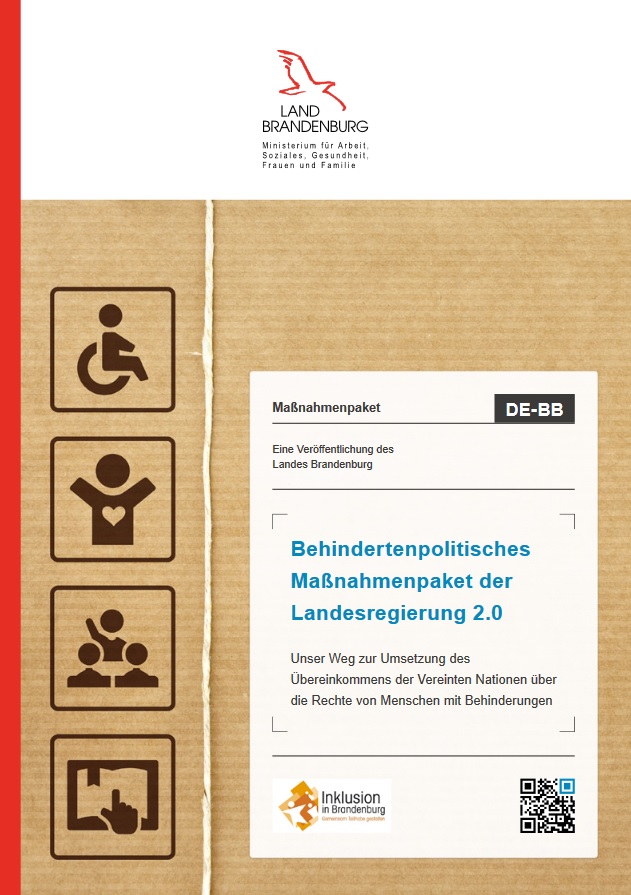 Titel Broschüre Behindertenpolitisches Maßnahmenpaket der Landesregierung 2.0